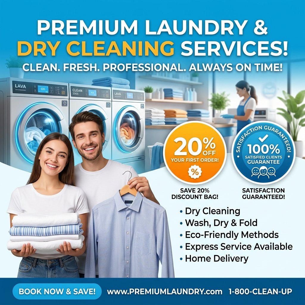 Unique Dry Clean Services Promotional Graphic